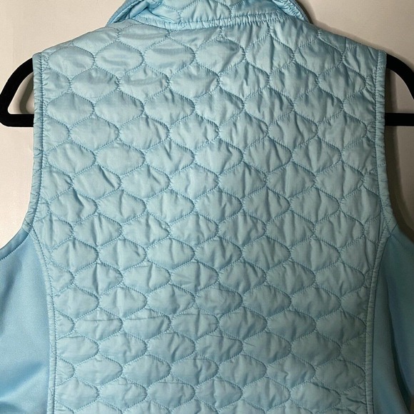 LL Bean Women Quilted Puffer Vest Medium Sleeveless Full Zip Blue Jacket Stretch - Picture 5 of 7
